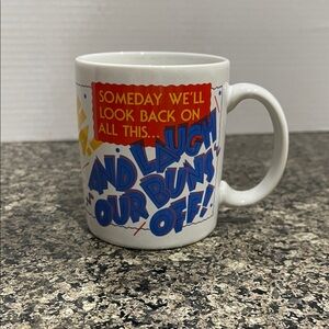 Hallmark White Mug with Blue and Red Humor Design